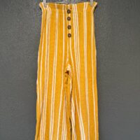 Pinstripe Faux Button Pants
