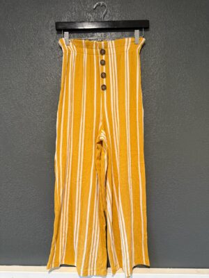 Pinstripe Faux Button Pants